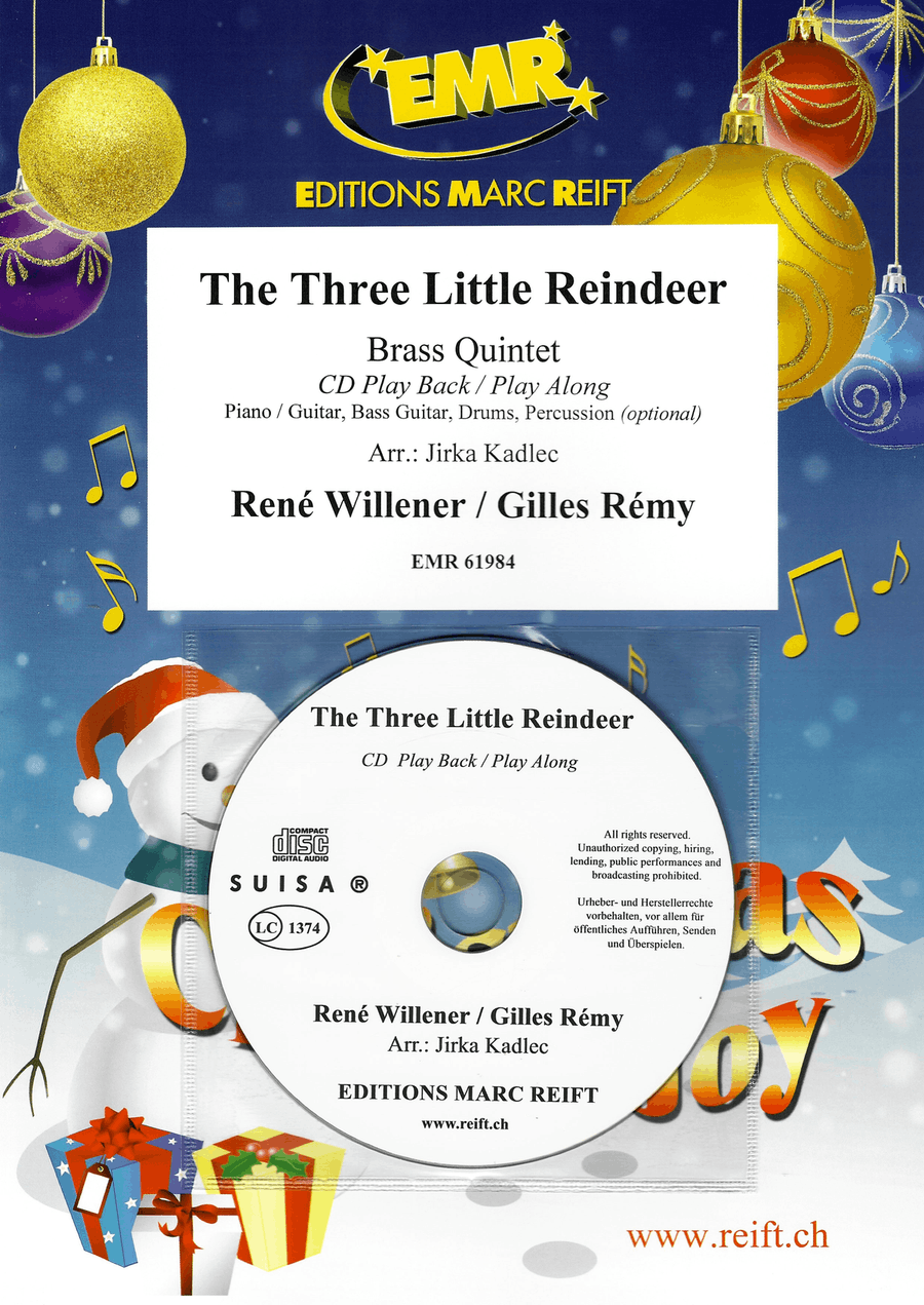 The Three Little Reindeer Brass Quintet scores gallery preview page 1