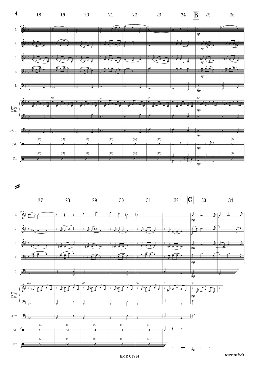 The Three Little Reindeer Brass Quintet scores gallery preview page 4