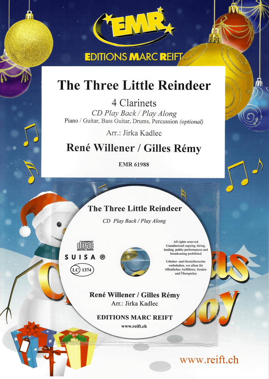 The Three Little Reindeer Clarinet Quartet scores gallery preview page 1