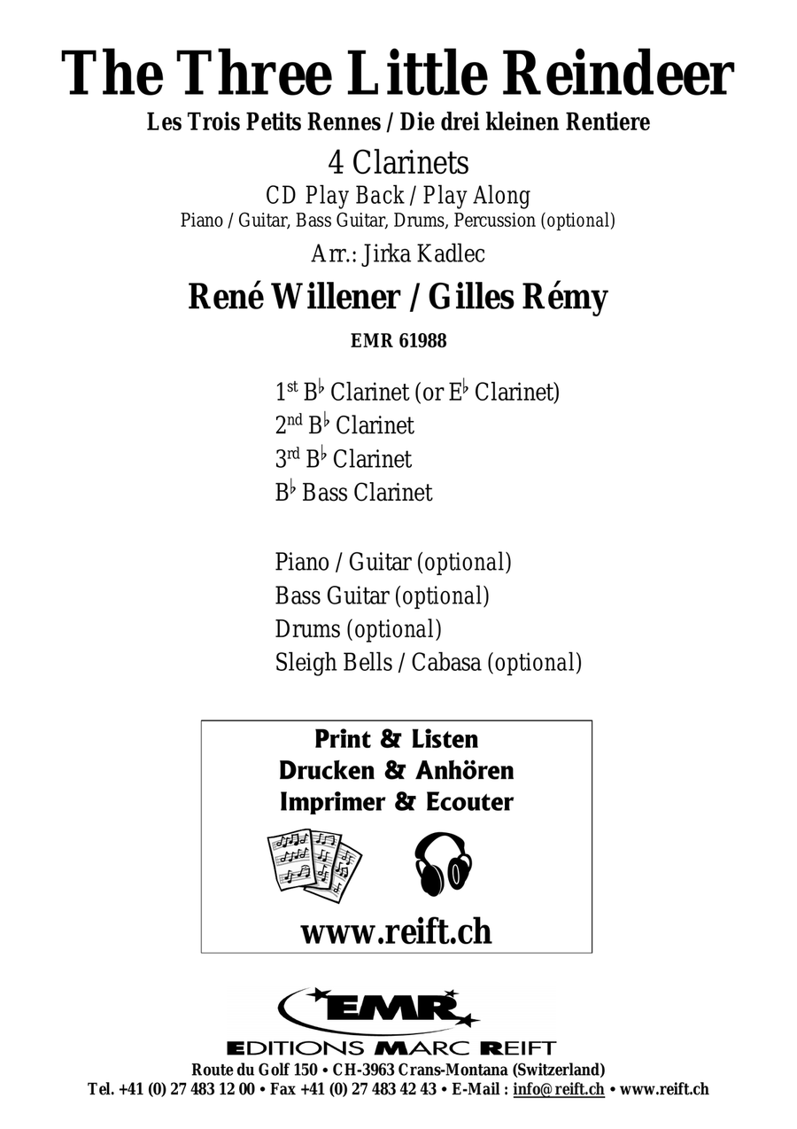 The Three Little Reindeer Clarinet Quartet scores gallery preview page 2