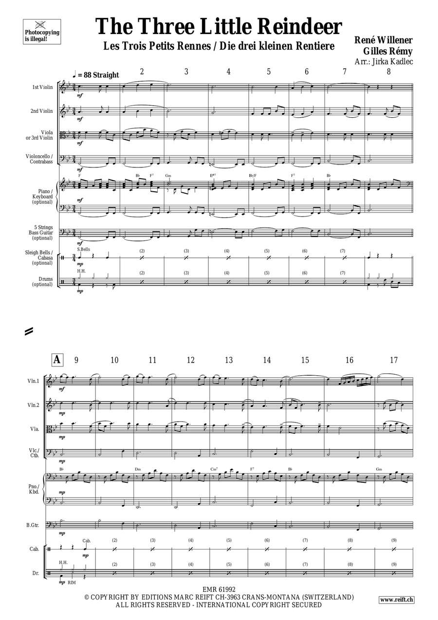 The Three Little Reindeer String Quartet scores gallery preview page 3