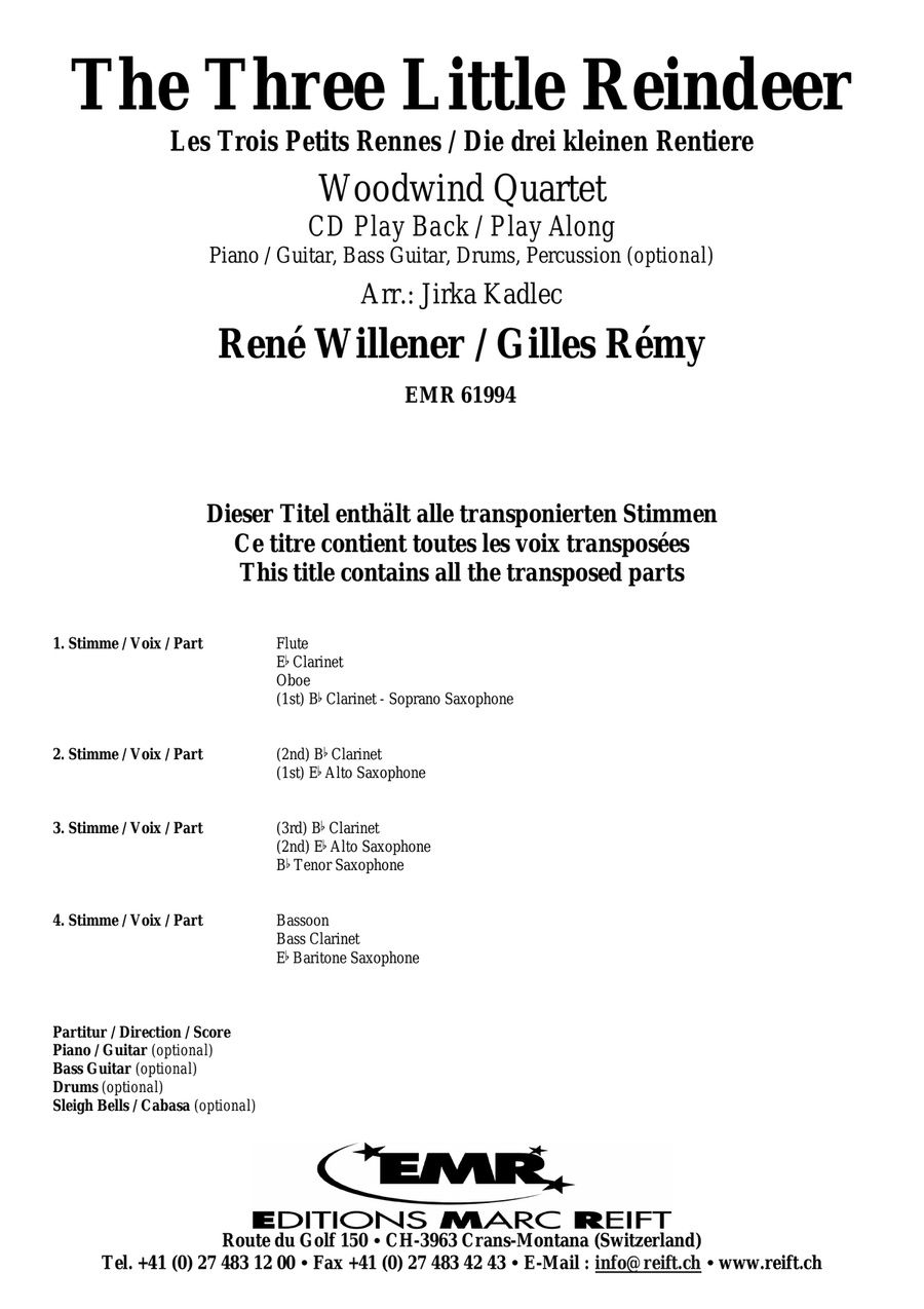 The Three Little Reindeer Woodwind Quartet scores gallery preview page 2
