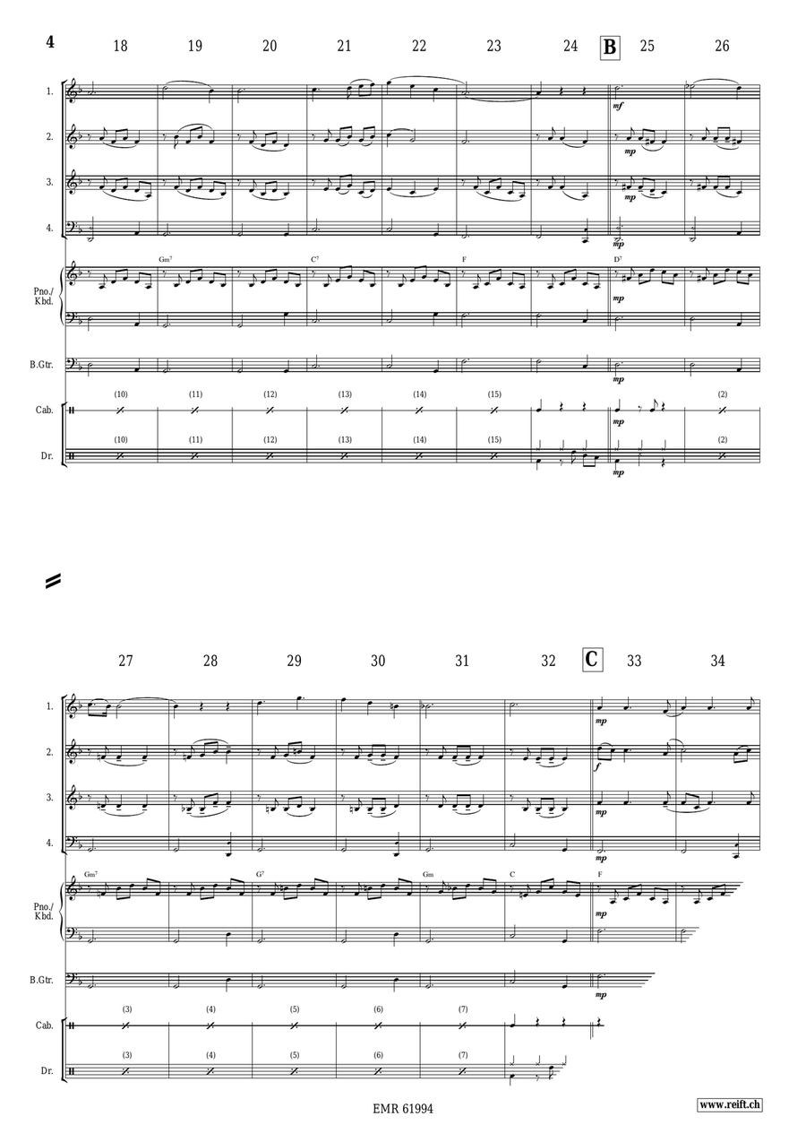 The Three Little Reindeer Woodwind Quartet scores gallery preview page 4