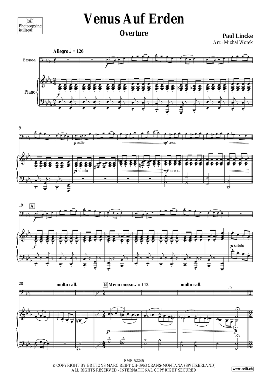 Venus Auf Erden by Paul Lincke Bassoon Solo - Sheet Music page 4