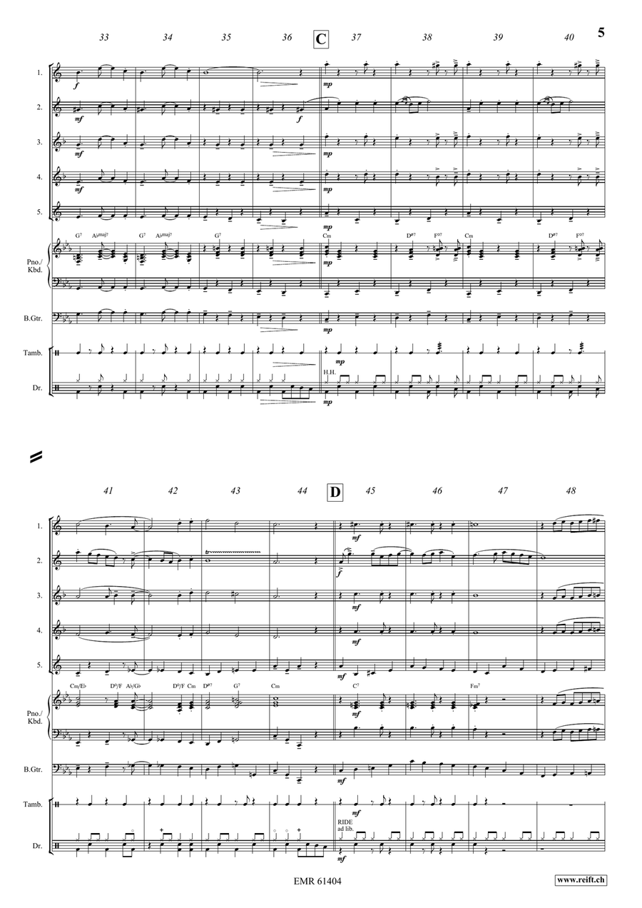 La Cinquantaine La Cinquantaine Saxophone Quintet scores gallery preview page 5