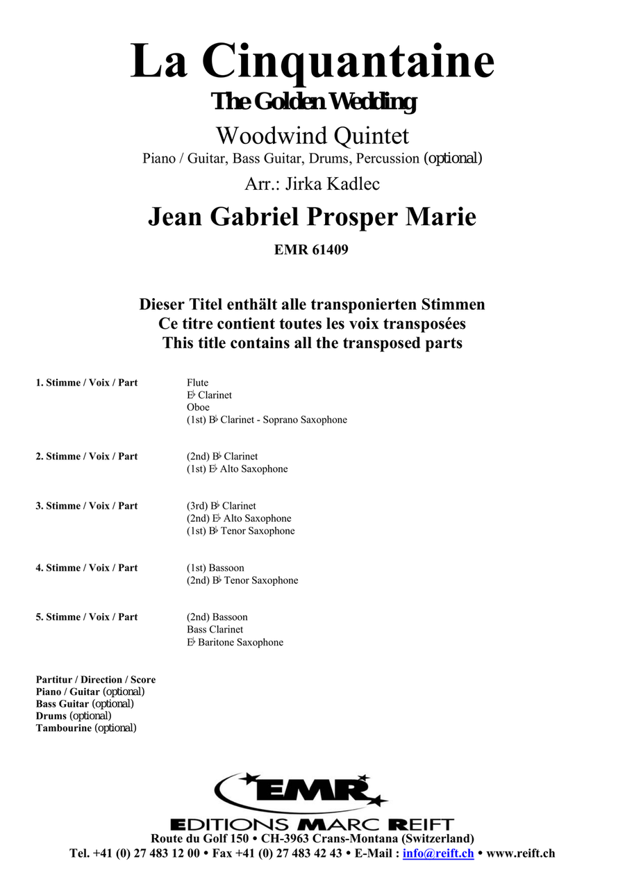 La Cinquantaine La Cinquantaine Woodwind Quintet scores gallery preview page 2