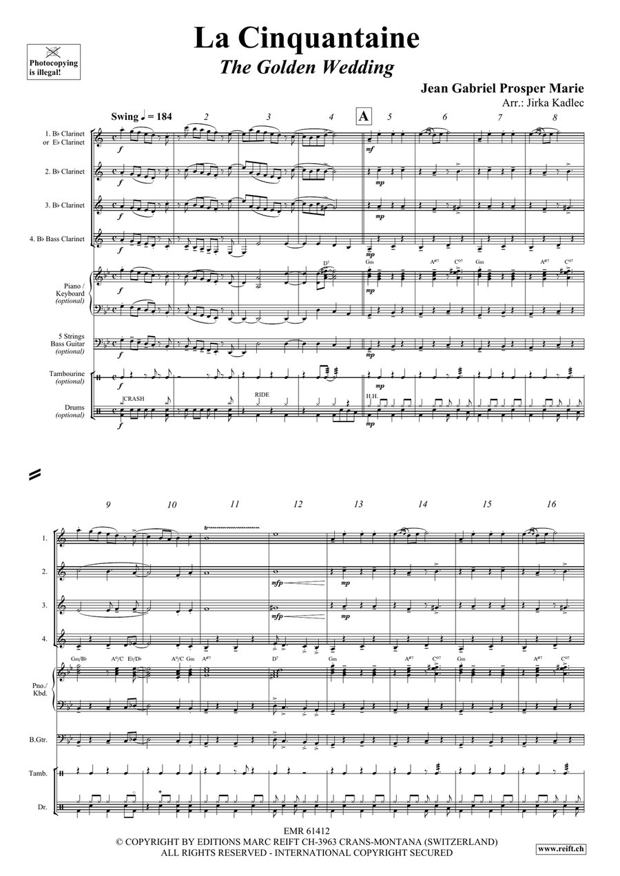 La Cinquantaine La Cinquantaine Clarinet Quartet scores gallery preview page 3
