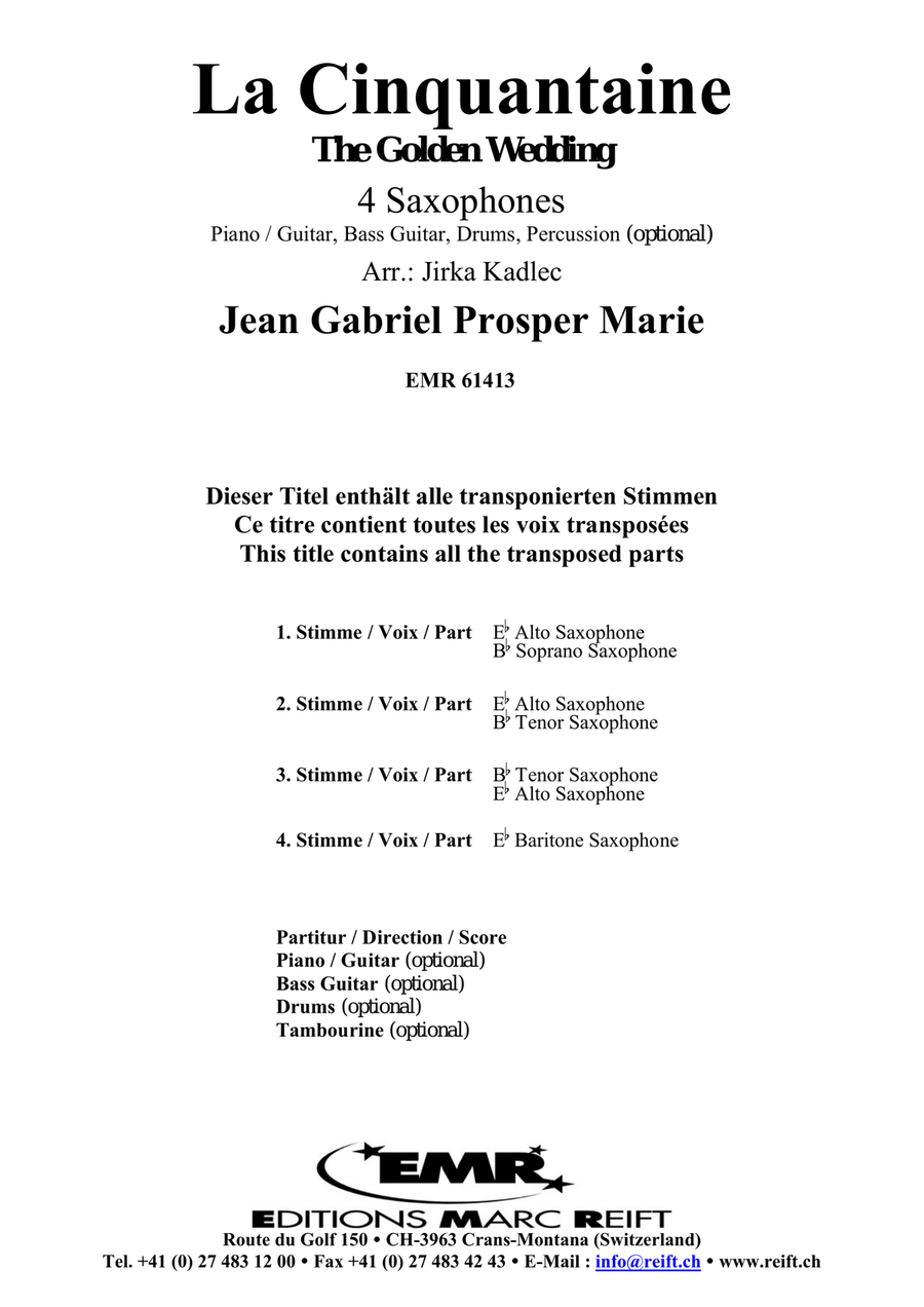 La Cinquantaine La Cinquantaine Saxophone Quartet scores gallery preview page 2