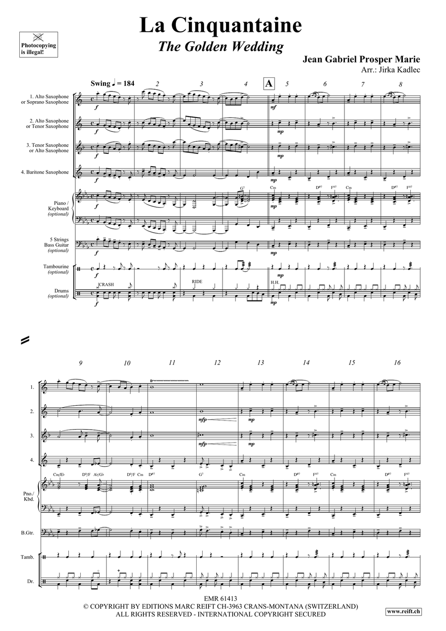 La Cinquantaine La Cinquantaine Saxophone Quartet scores gallery preview page 3