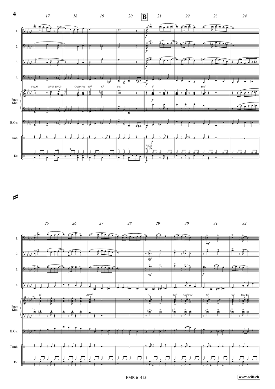 La Cinquantaine La Cinquantaine Trombone Quartet scores gallery preview page 4