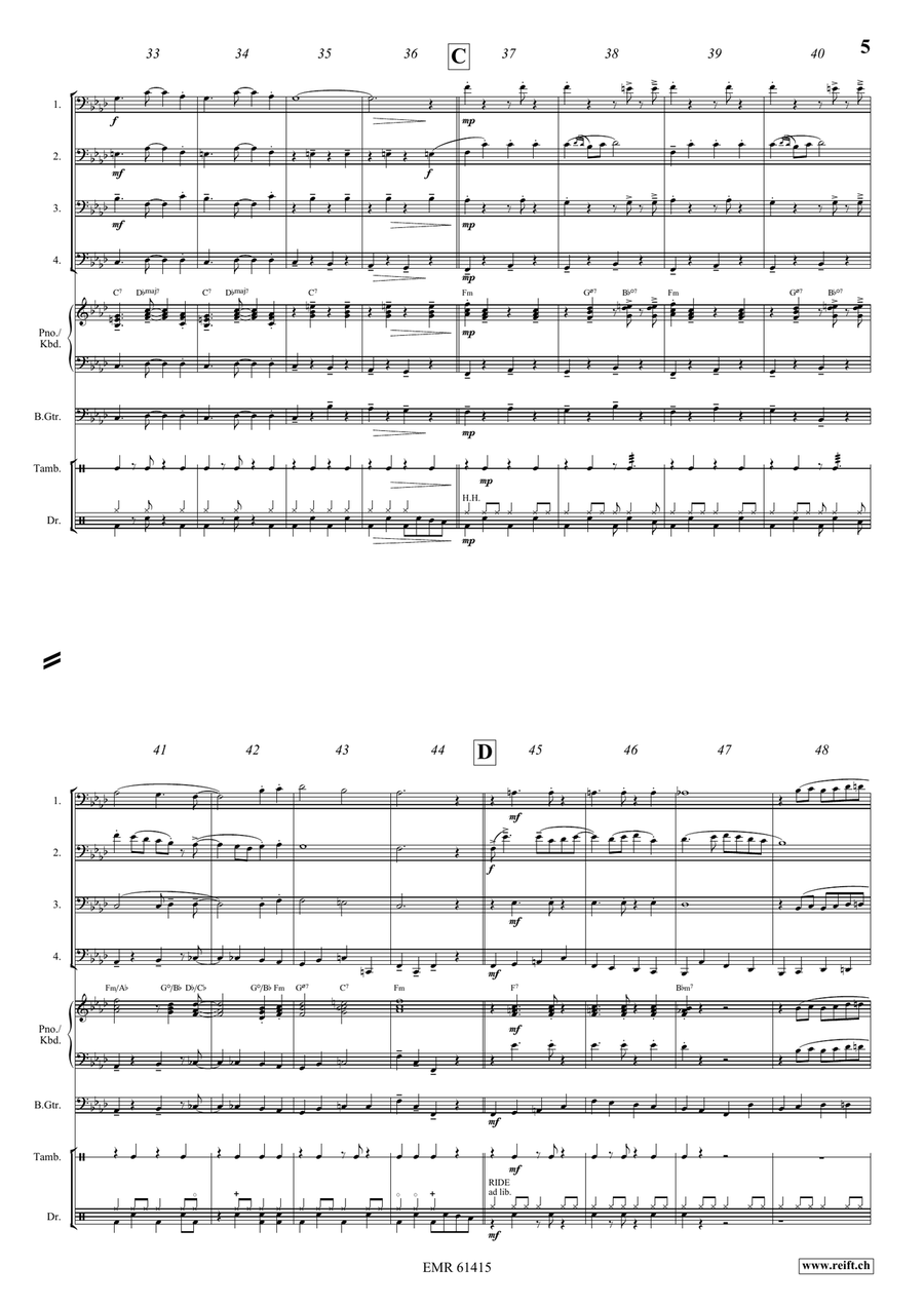 La Cinquantaine La Cinquantaine Trombone Quartet scores gallery preview page 5
