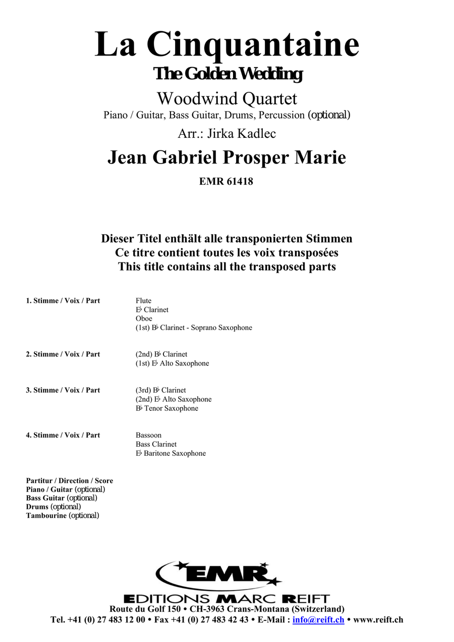 La Cinquantaine La Cinquantaine Woodwind Quartet scores gallery preview page 2