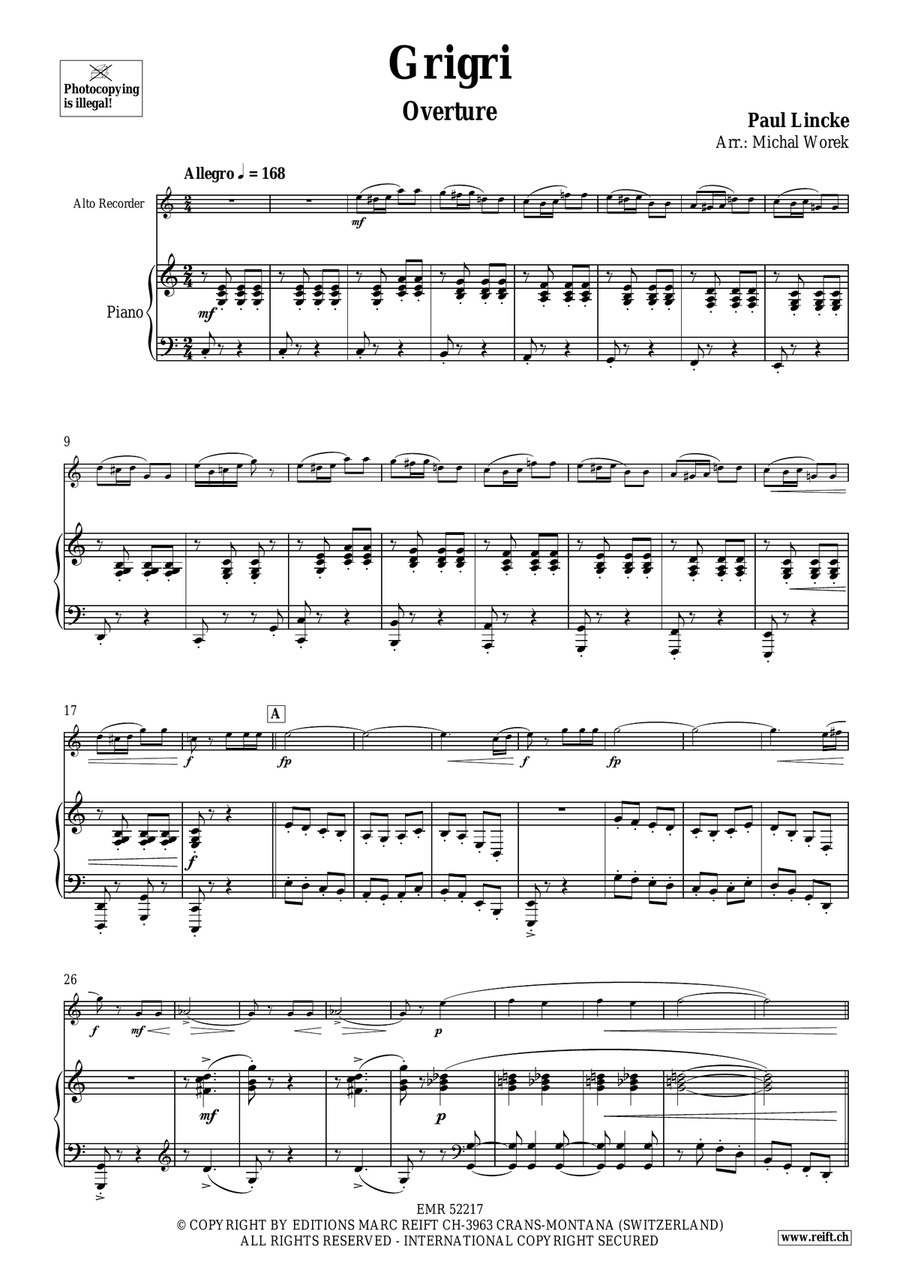 Grigri by Paul Lincke Alto Recorder - Sheet Music page 4