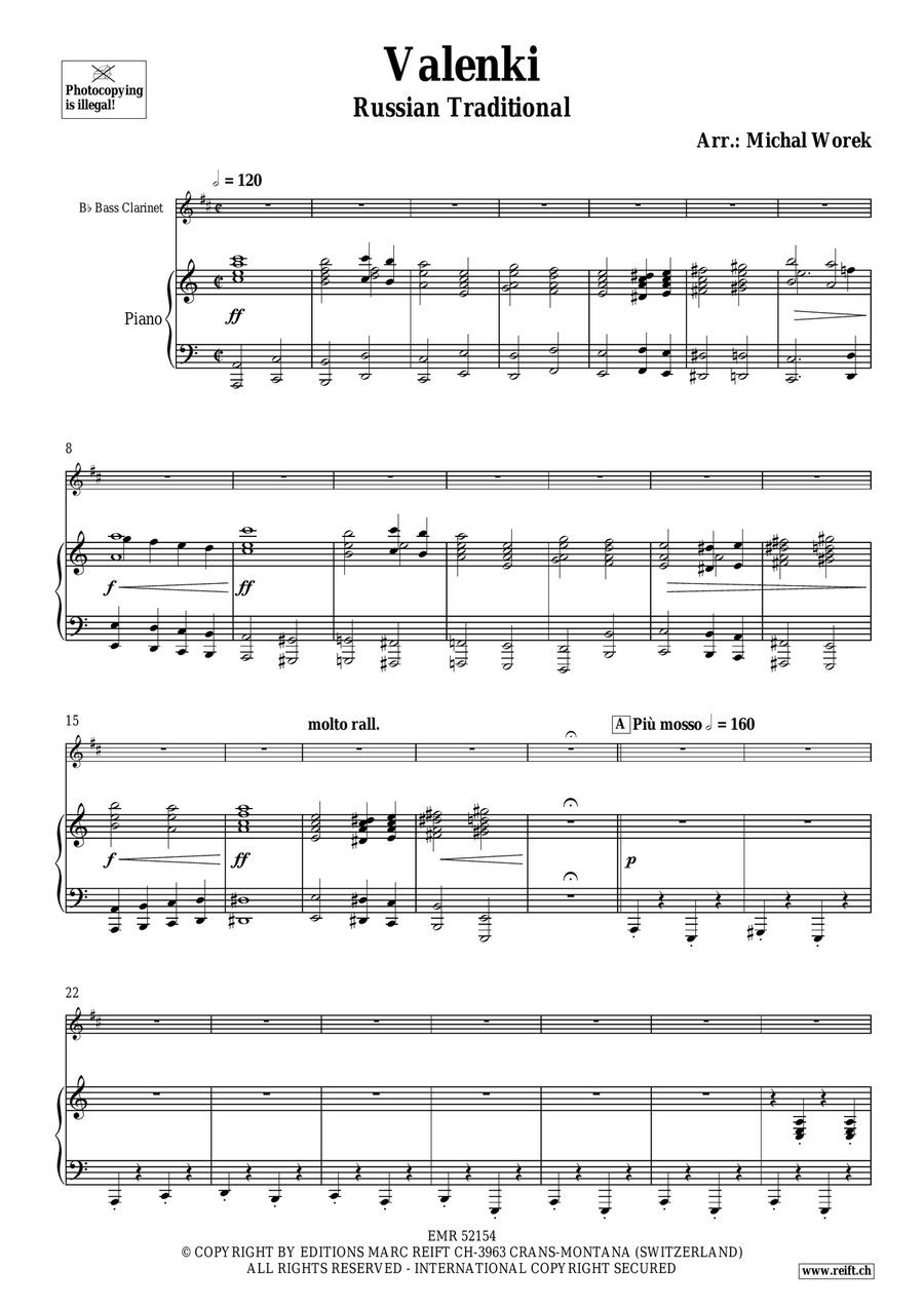 Valenki Valenki Bass Clarinet scores gallery preview page 4