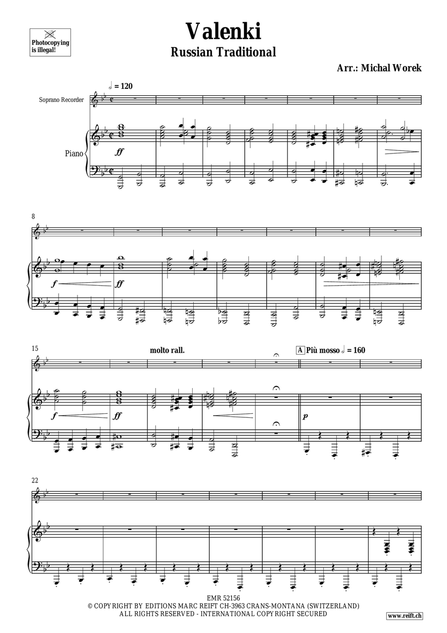 Valenki Valenki Soprano Recorder scores gallery preview page 4