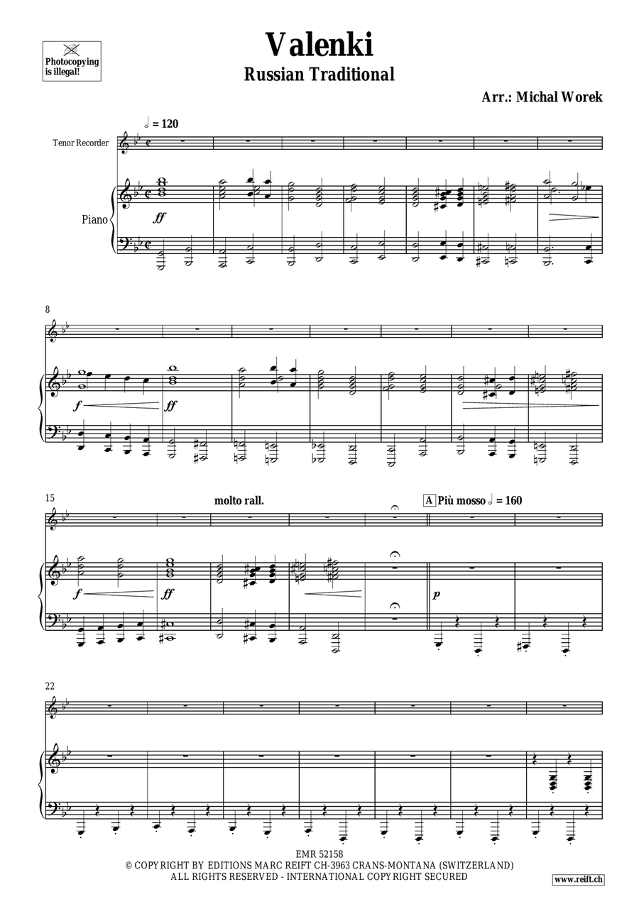 Valenki Valenki Tenor Recorder scores gallery preview page 4