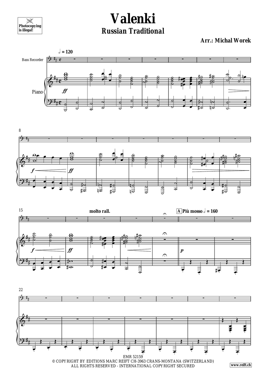Valenki Valenki Bass Recorder scores gallery preview page 4