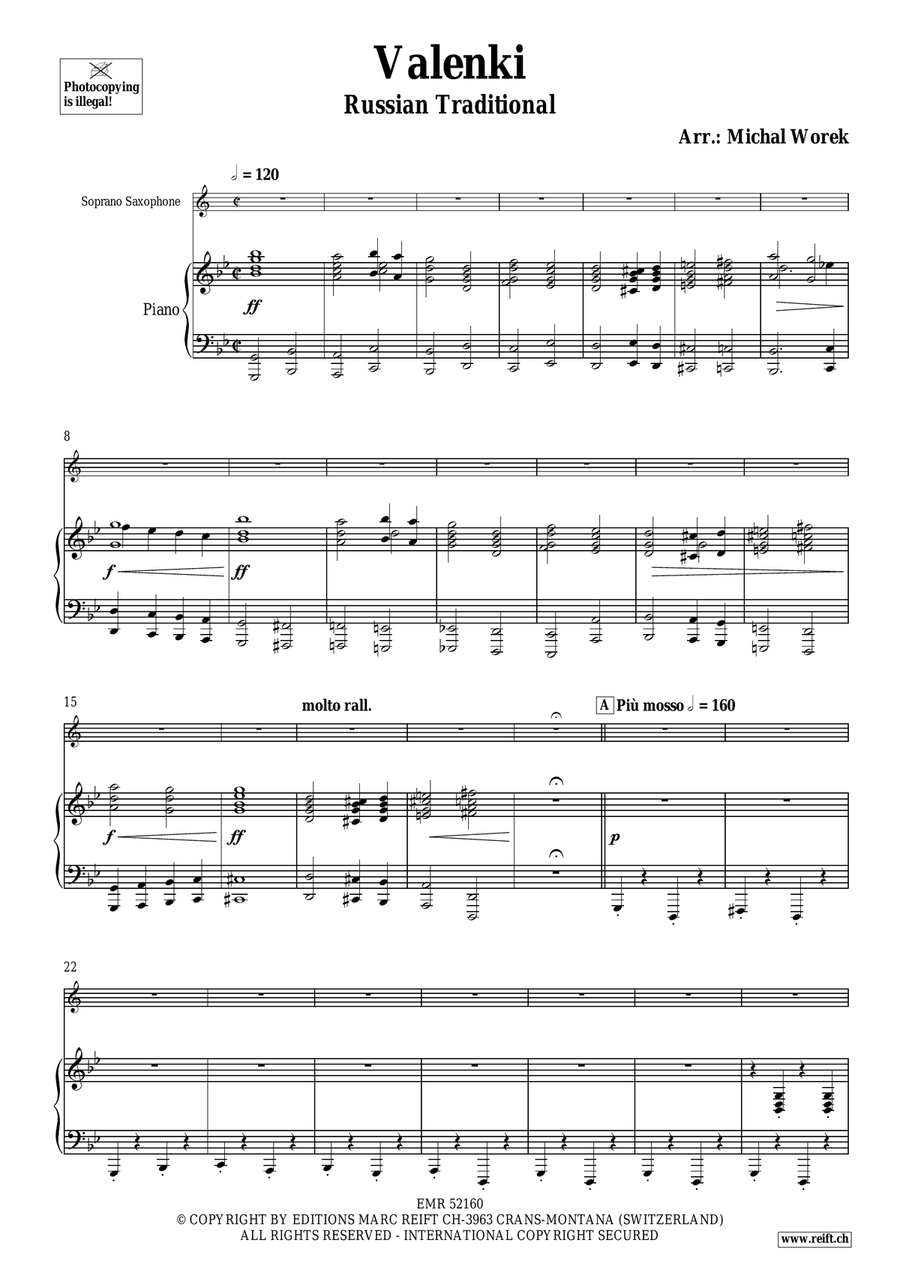 Valenki Valenki Soprano Saxophone scores gallery preview page 4