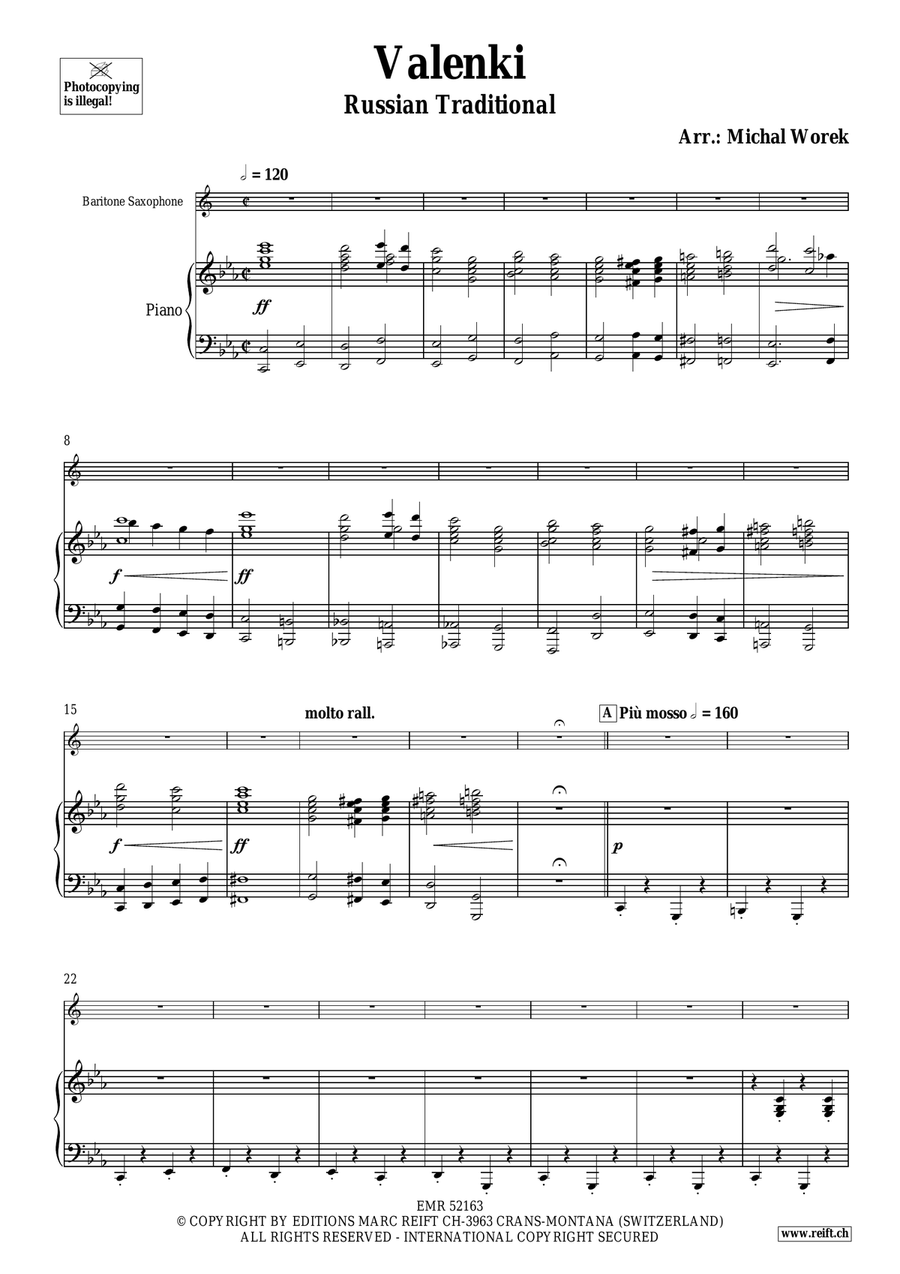 Valenki Valenki Baritone Saxophone scores gallery preview page 4
