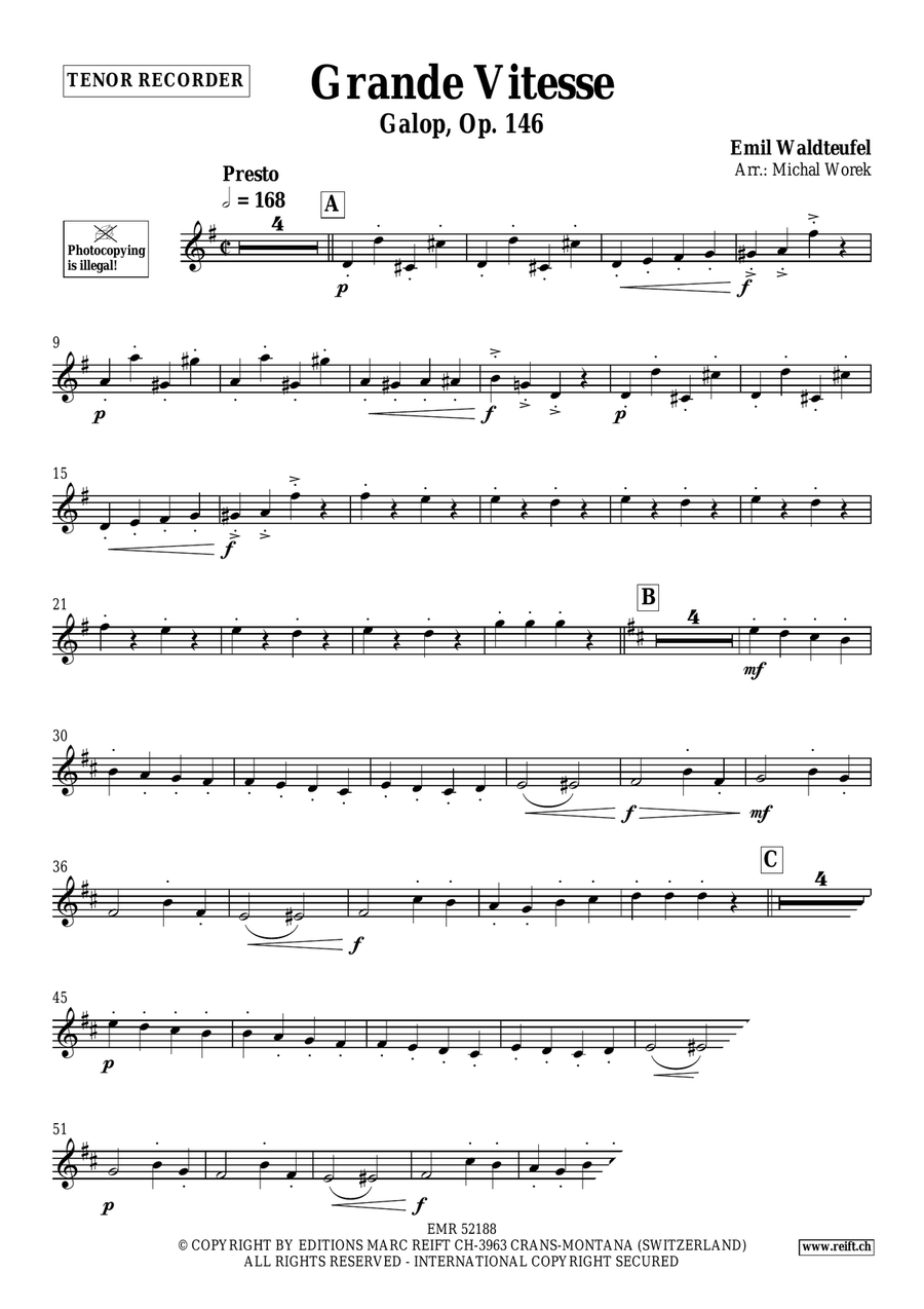 Grande Vitesse Grande Vitesse Tenor Recorder scores gallery preview page 3