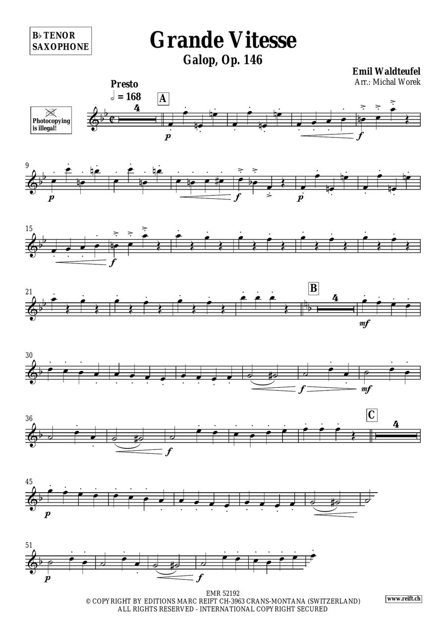 Grande Vitesse Grande Vitesse Tenor Saxophone scores gallery preview page 3