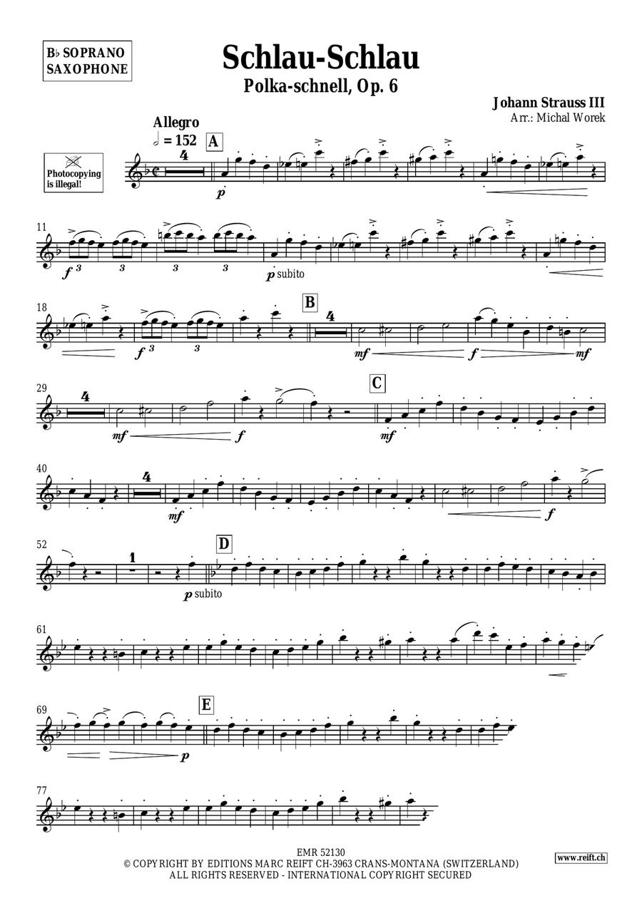 Schlau-Schlau Schlau-Schlau Soprano Saxophone scores gallery preview page 3