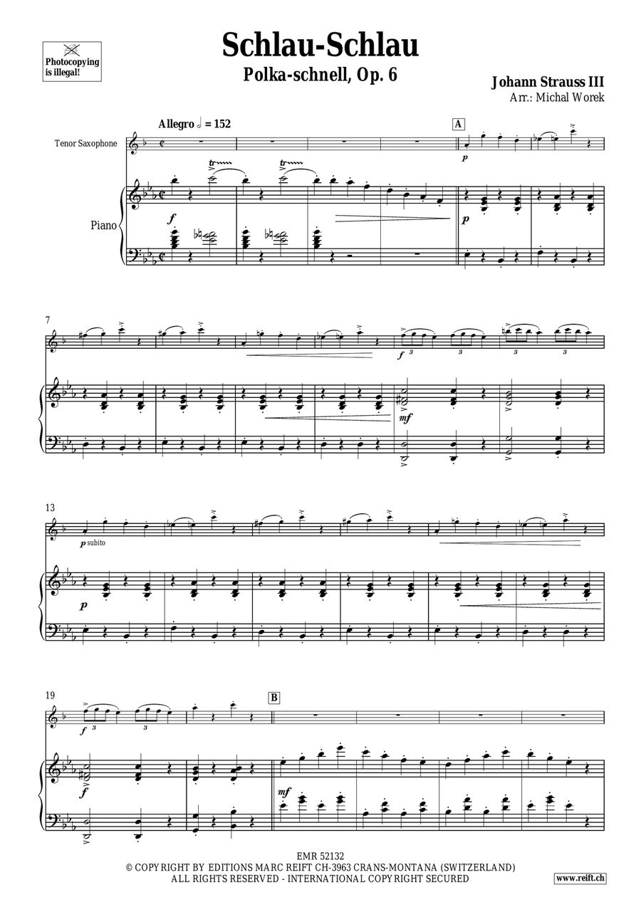 Schlau-Schlau Schlau-Schlau Tenor Saxophone scores gallery preview page 4