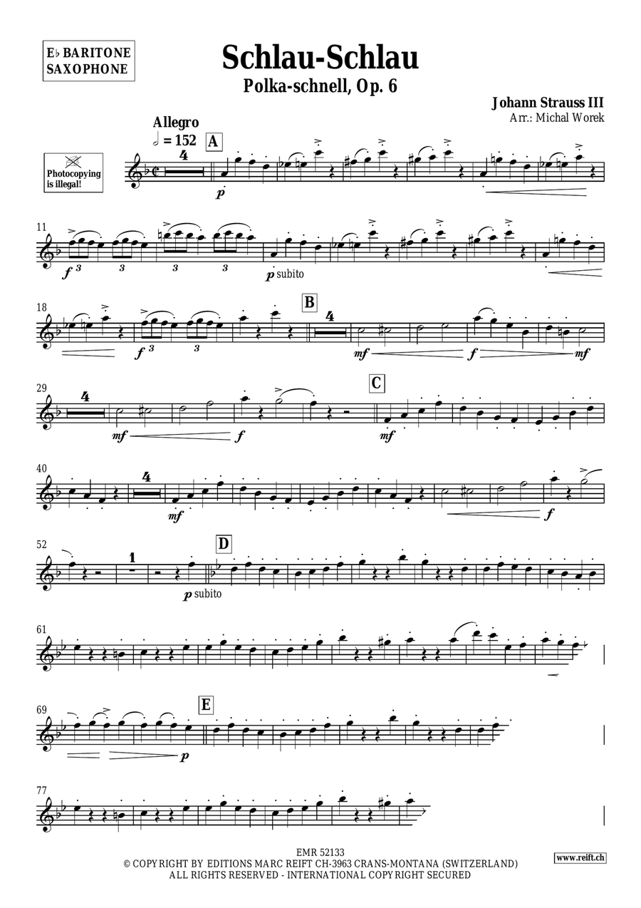 Schlau-Schlau Schlau-Schlau Baritone Saxophone scores gallery preview page 3