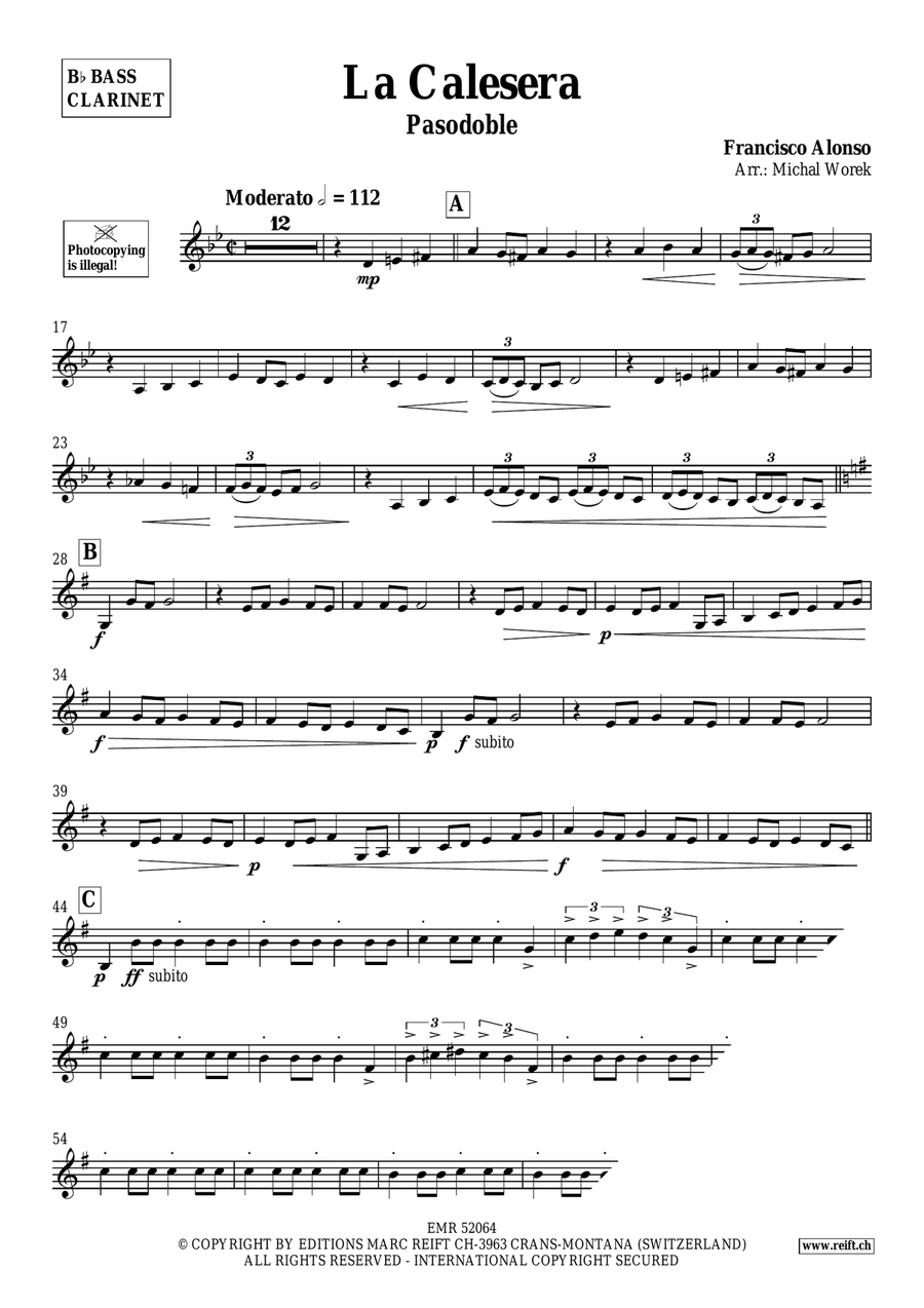 La Calesera La Calesera Bass Clarinet scores gallery preview page 3