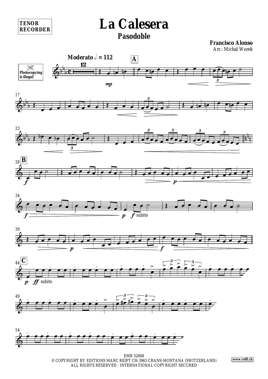 La Calesera La Calesera Tenor Recorder scores gallery preview page 3