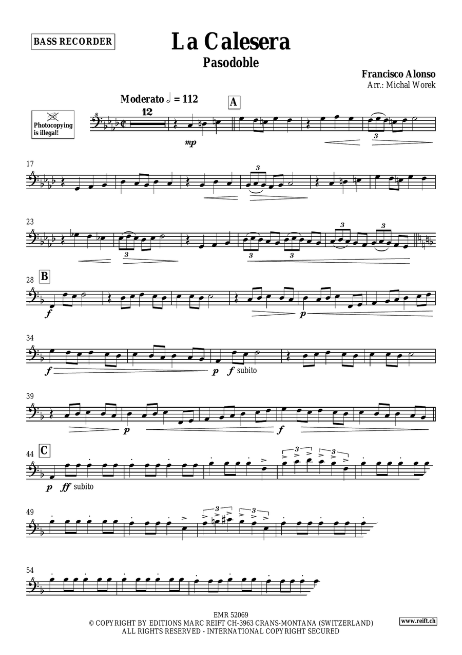 La Calesera La Calesera Bass Recorder scores gallery preview page 3