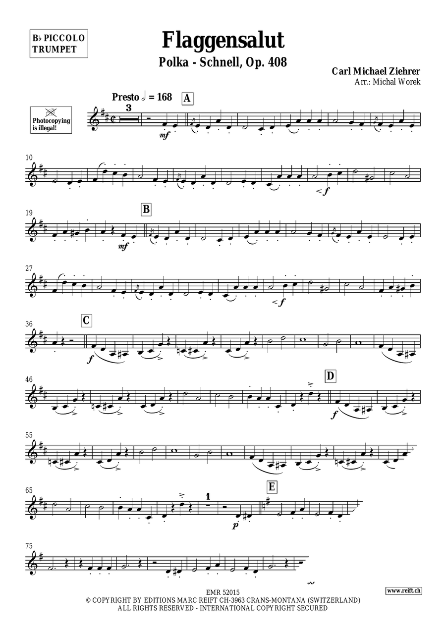 Flaggensalut Flaggensalut Piccolo Trumpet scores gallery preview page 3