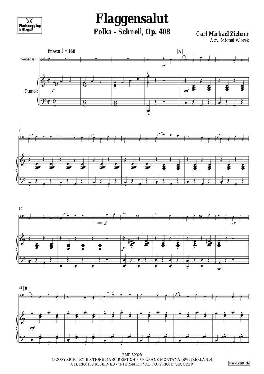 Flaggensalut Flaggensalut Double Bass scores gallery preview page 4