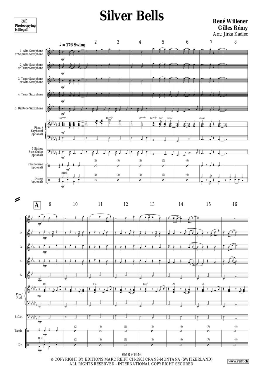 Silver Bells Silver Bells Saxophone Quintet scores gallery preview page 3