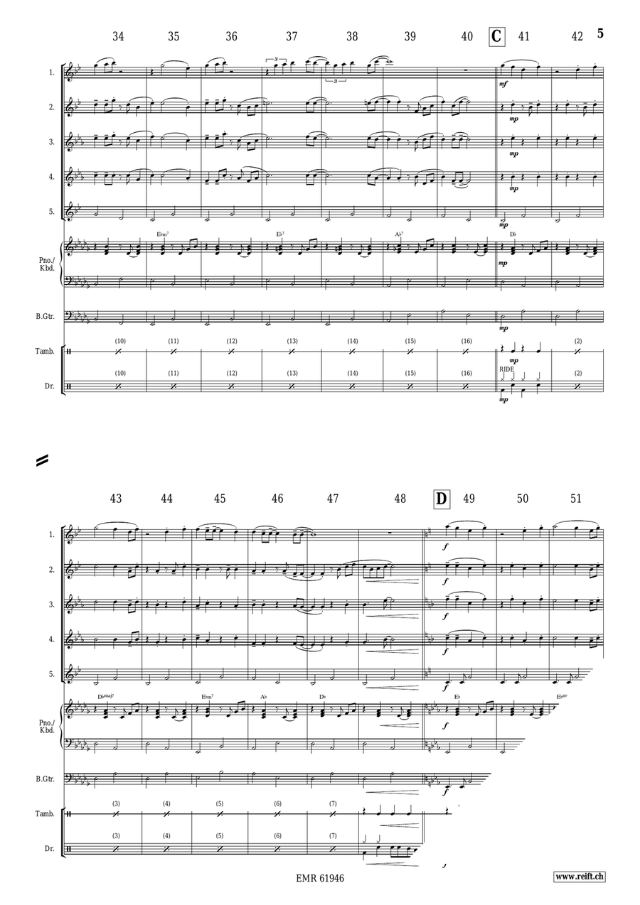 Silver Bells Silver Bells Saxophone Quintet scores gallery preview page 5