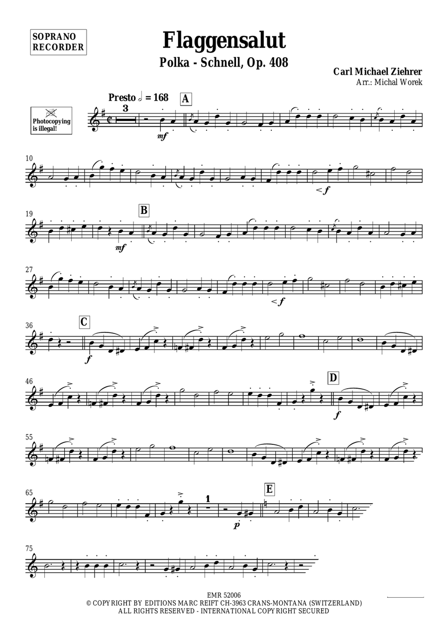 Flaggensalut Flaggensalut Soprano Recorder scores gallery preview page 3