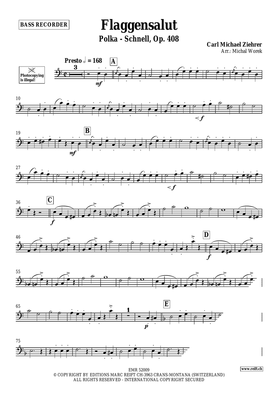 Flaggensalut Flaggensalut Bass Recorder scores gallery preview page 3