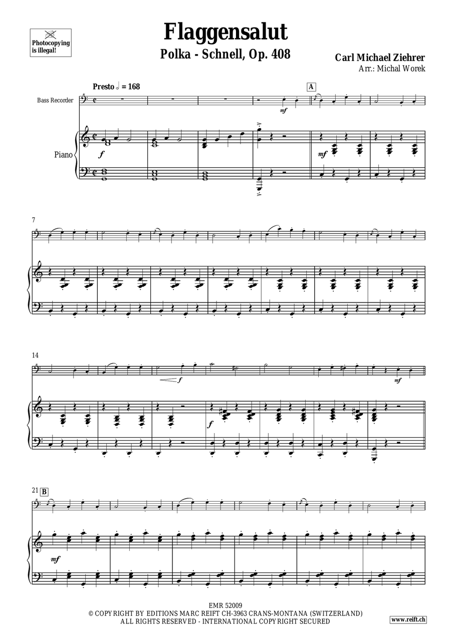 Flaggensalut Flaggensalut Bass Recorder scores gallery preview page 4