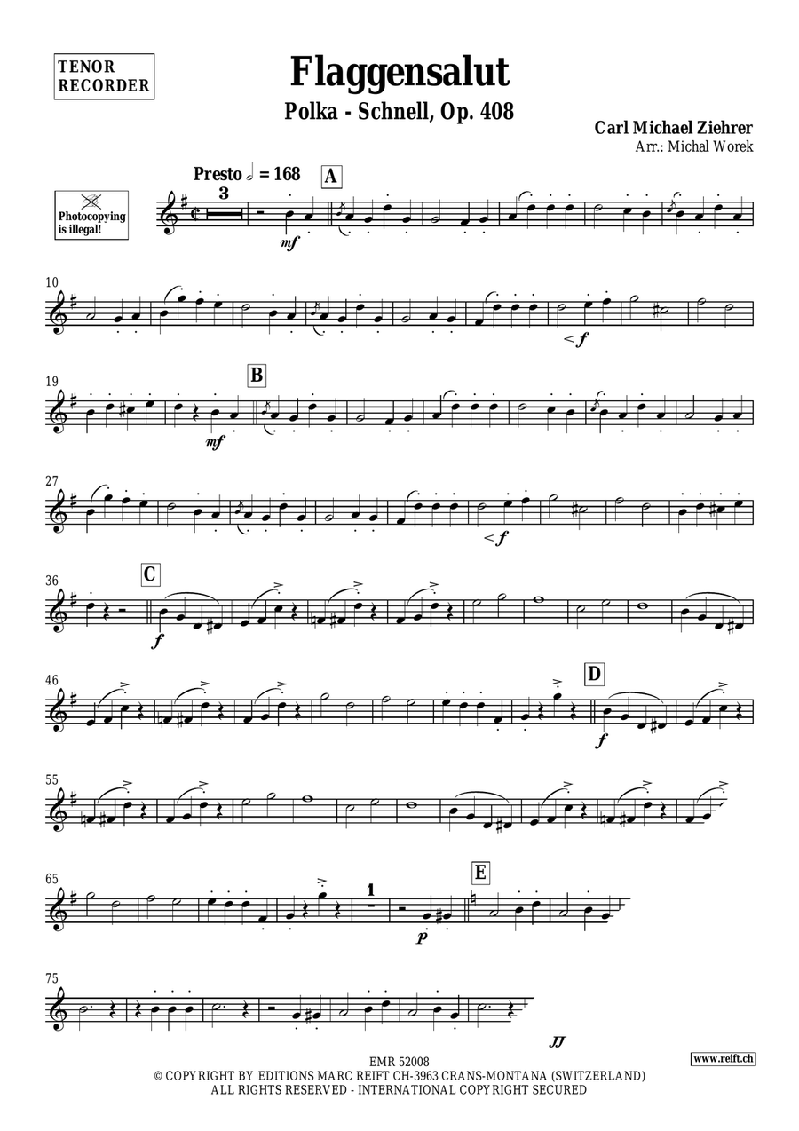Flaggensalut Flaggensalut Tenor Recorder scores gallery preview page 3