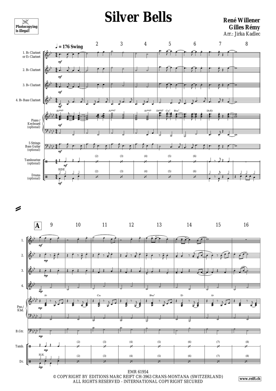 Silver Bells Silver Bells Clarinet Quartet scores gallery preview page 3