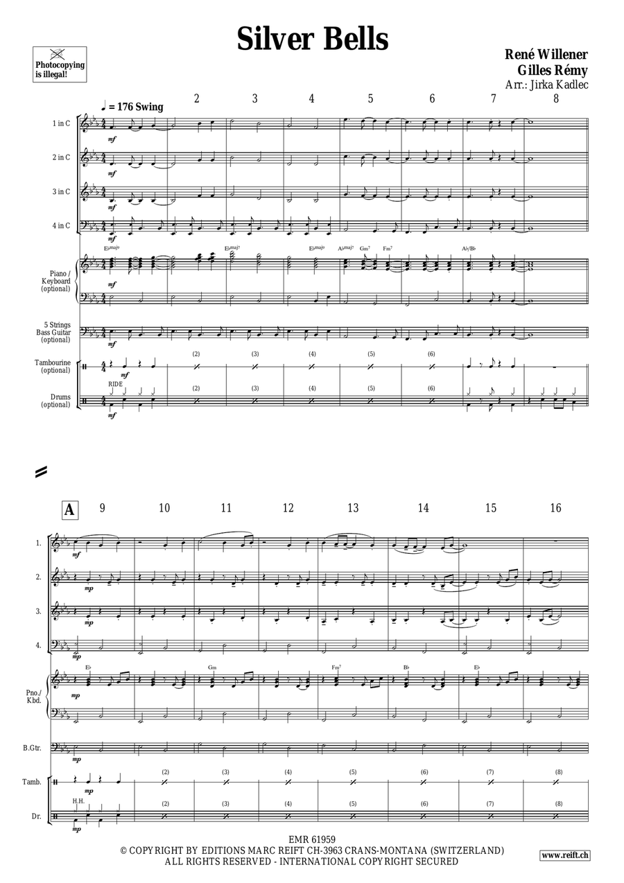 Silver Bells Silver Bells Brass Quartet scores gallery preview page 3