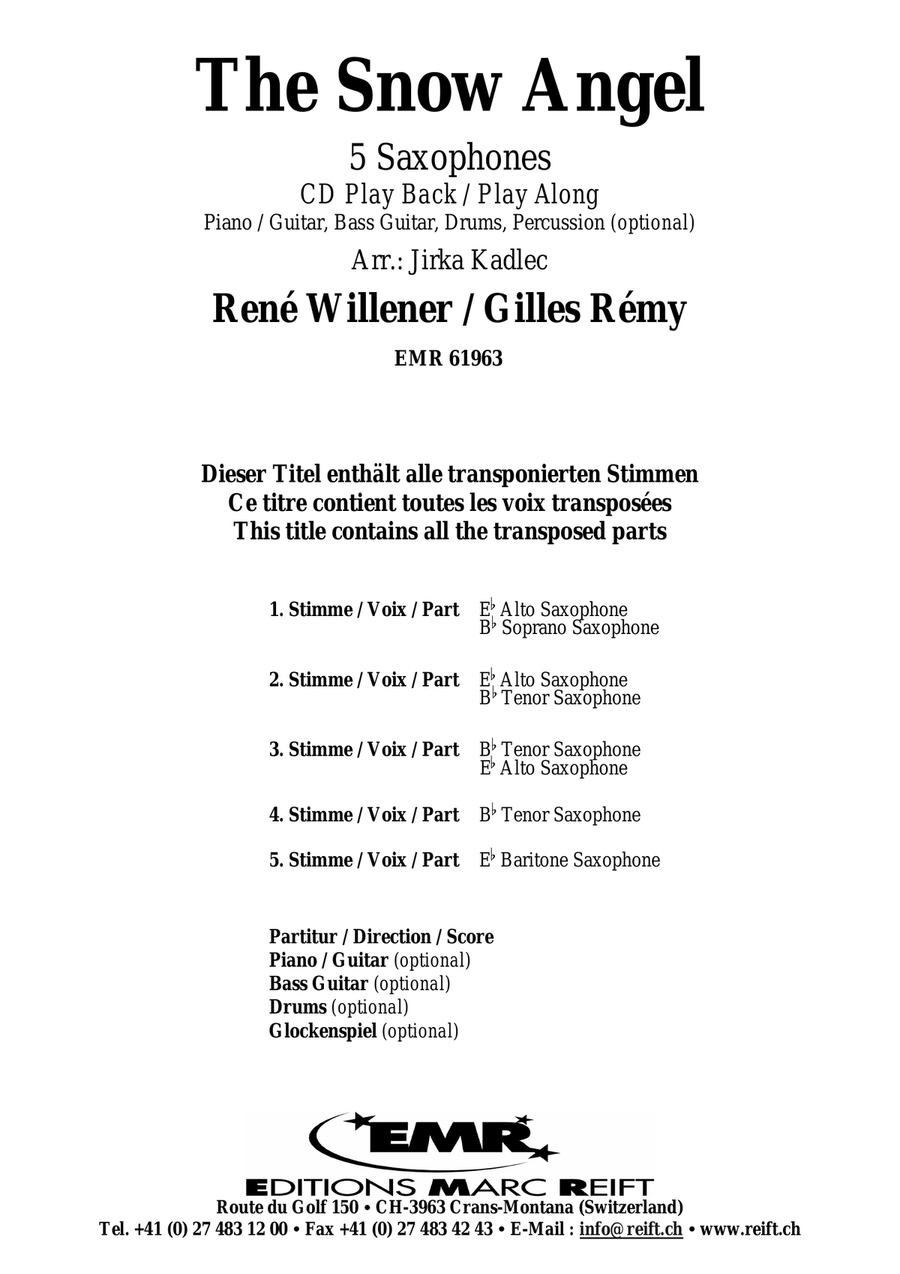 The Snow Angel The Snow Angel Saxophone Quintet scores gallery preview page 2