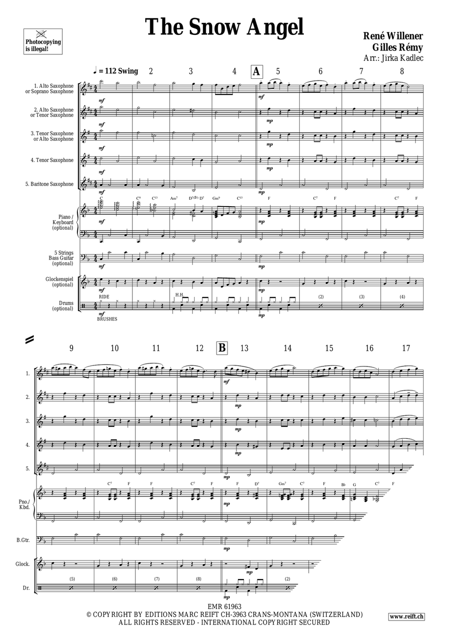 The Snow Angel The Snow Angel Saxophone Quintet scores gallery preview page 3