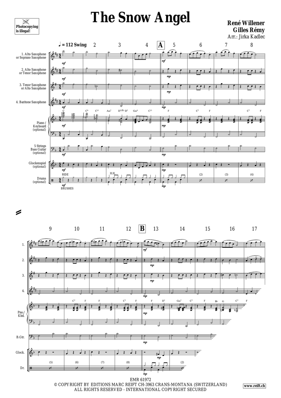 The Snow Angel The Snow Angel Saxophone Quartet scores gallery preview page 3