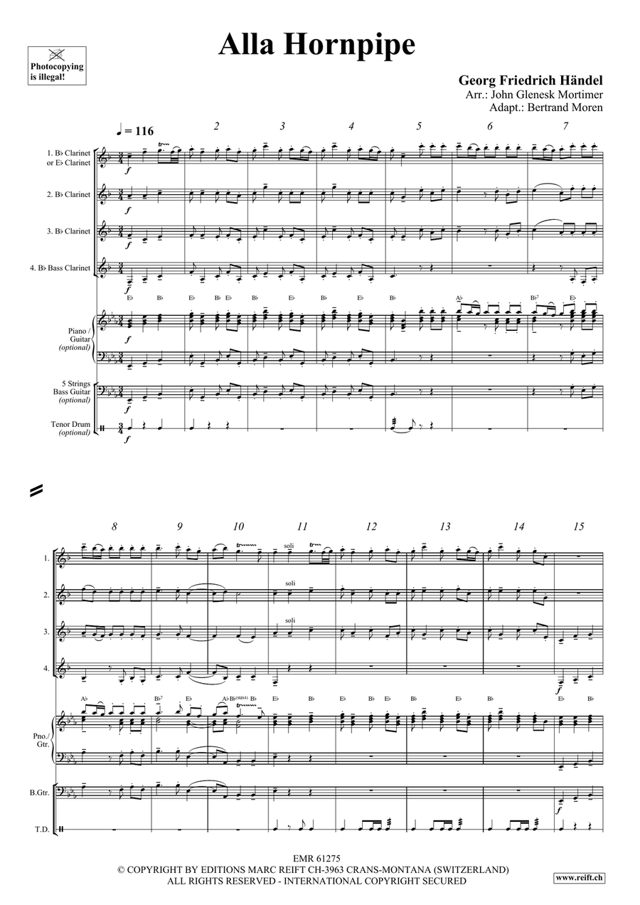 Alla Hornpipe Clarinet Quartet scores gallery preview page 3