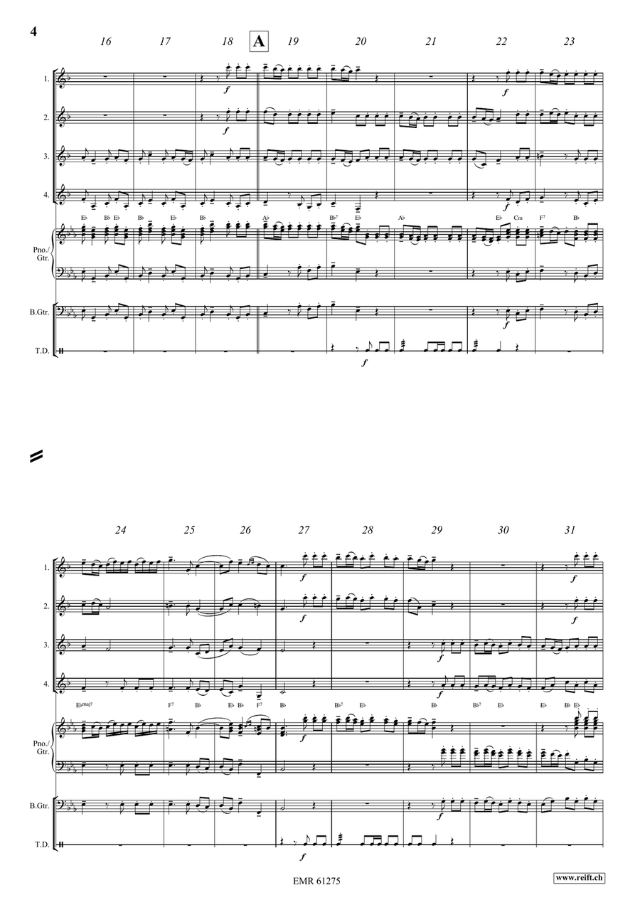 Alla Hornpipe Clarinet Quartet scores gallery preview page 4