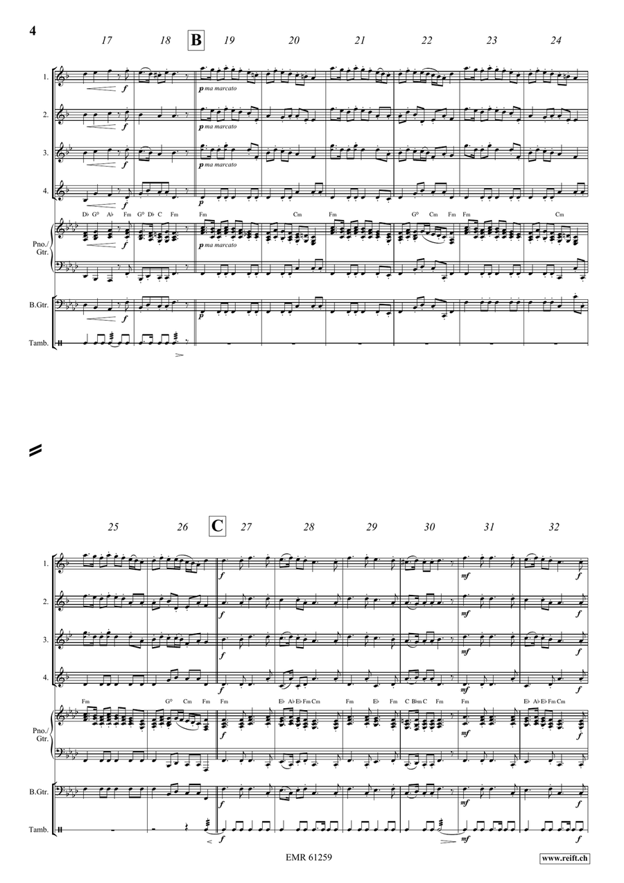 Pastime With Good Company Saxophone Quartet scores gallery preview page 4