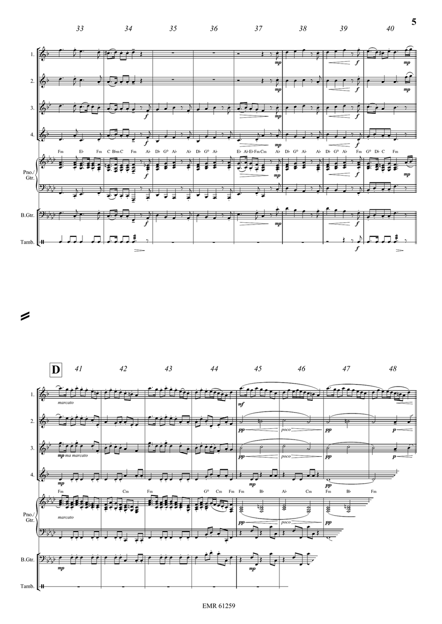Pastime With Good Company Saxophone Quartet scores gallery preview page 5