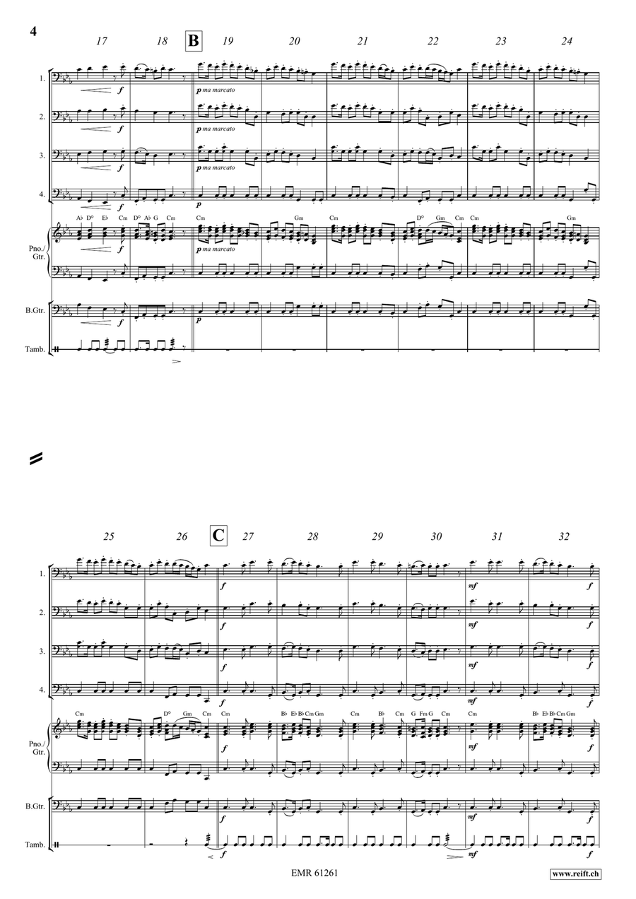 Pastime With Good Company Trombone Quartet scores gallery preview page 4