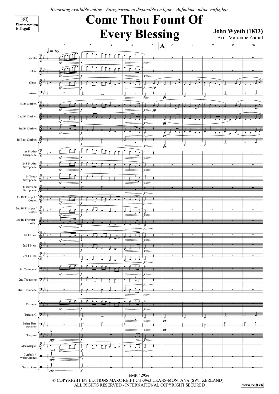Come Thou Fount Of Every Blessing Concert Band scores gallery preview page 4